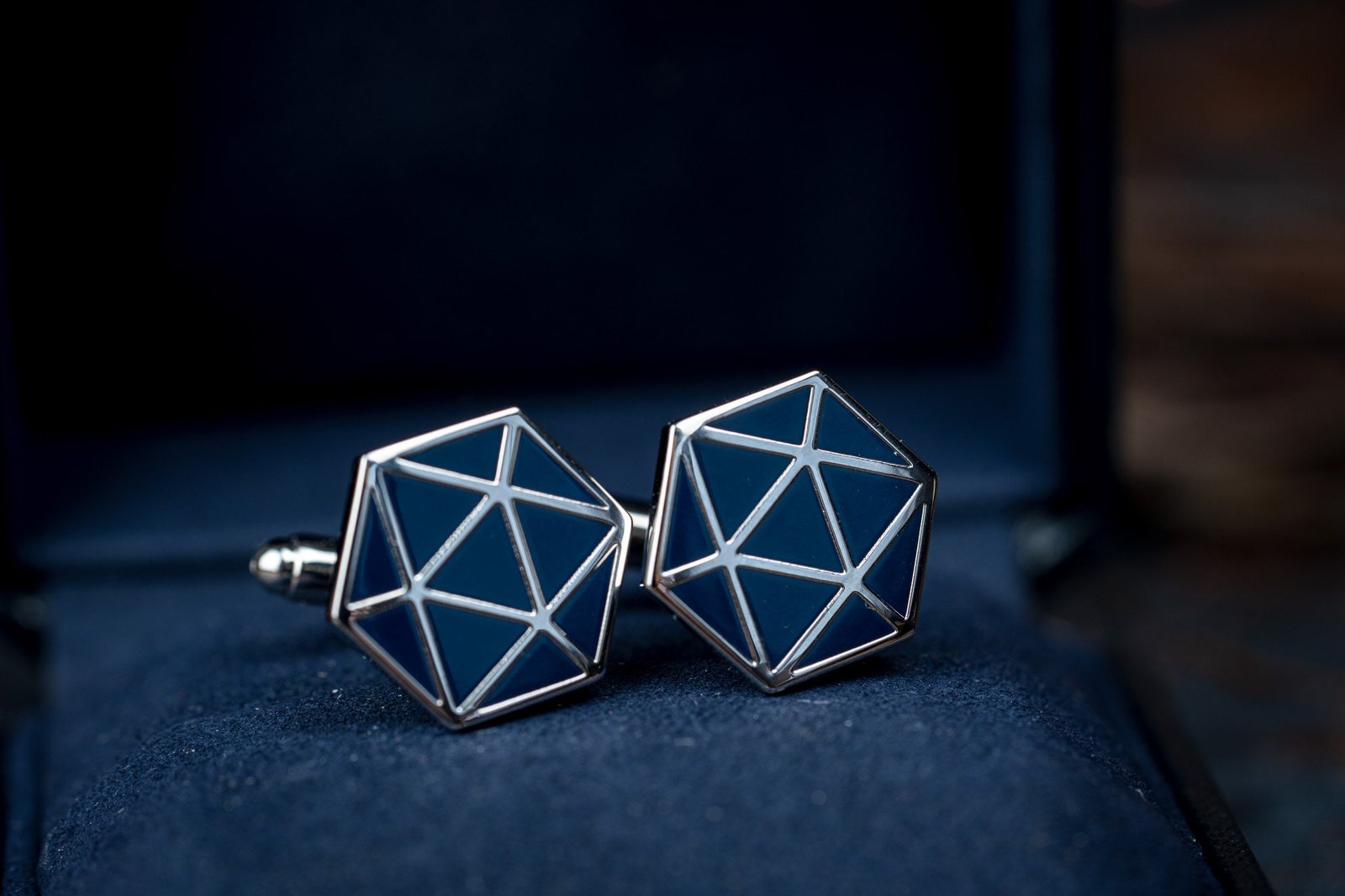 D20 Dice Cufflinks: Silver or Gold - Range of Enamel Colors - DnD Geeky Formalwear